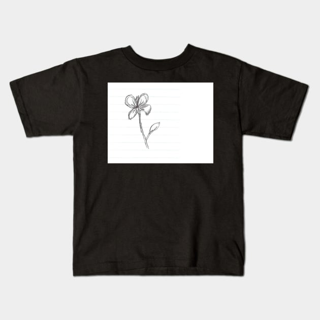 Flower sketch Kids T-Shirt by DancingCreek